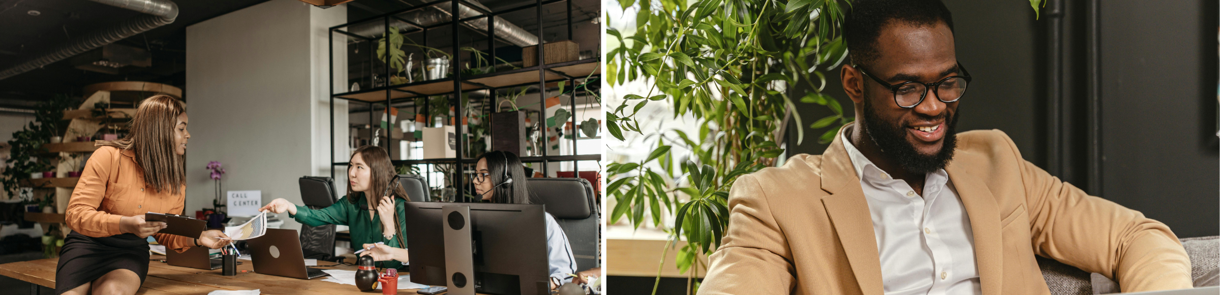 Young people working together in an office 